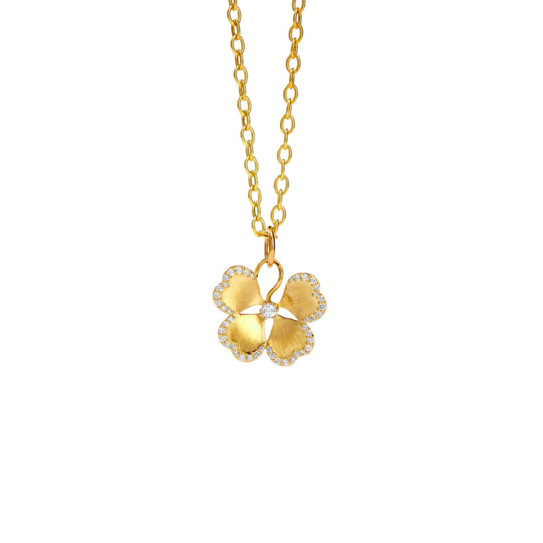 18k Small Jardin Clover Pendant