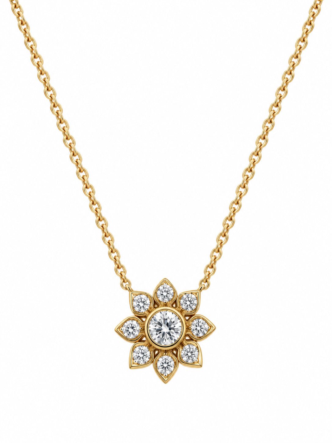 18k Diamond Flower Necklace