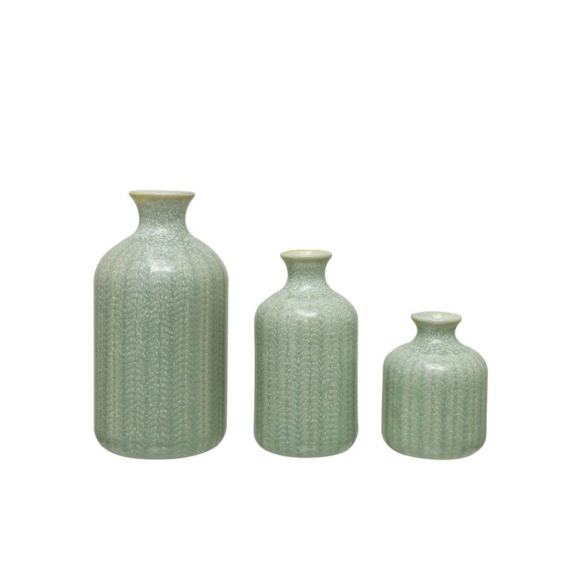 Embossed Vases- Grey