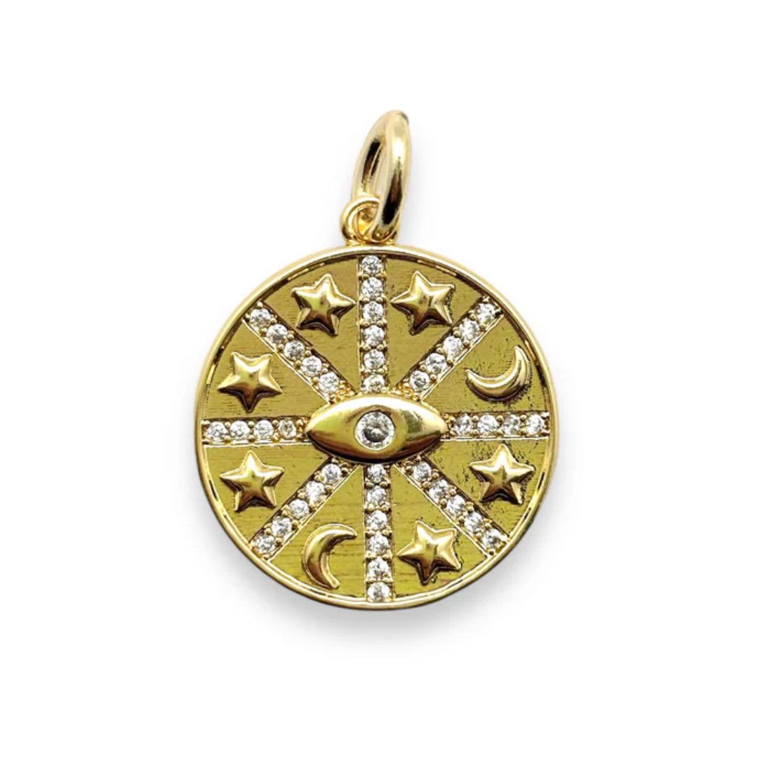 Charm- Evil Eye Stars and Moon