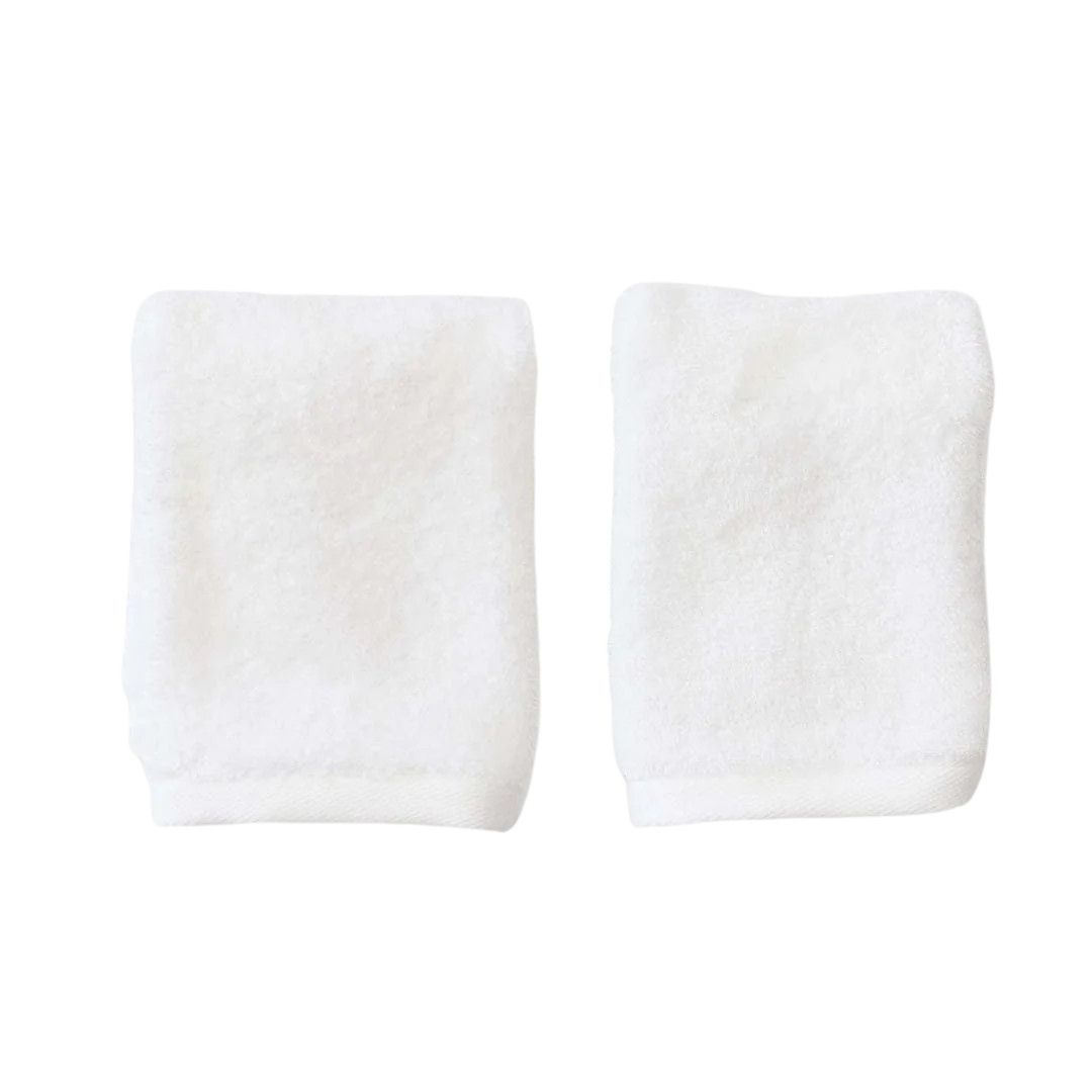 Weezie Basic Washcloth Pair-, Color: White
