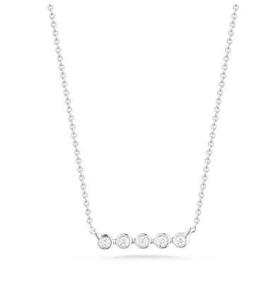 Necklace- Lulu Jack Mini Bezel Bar WG, 16-18"