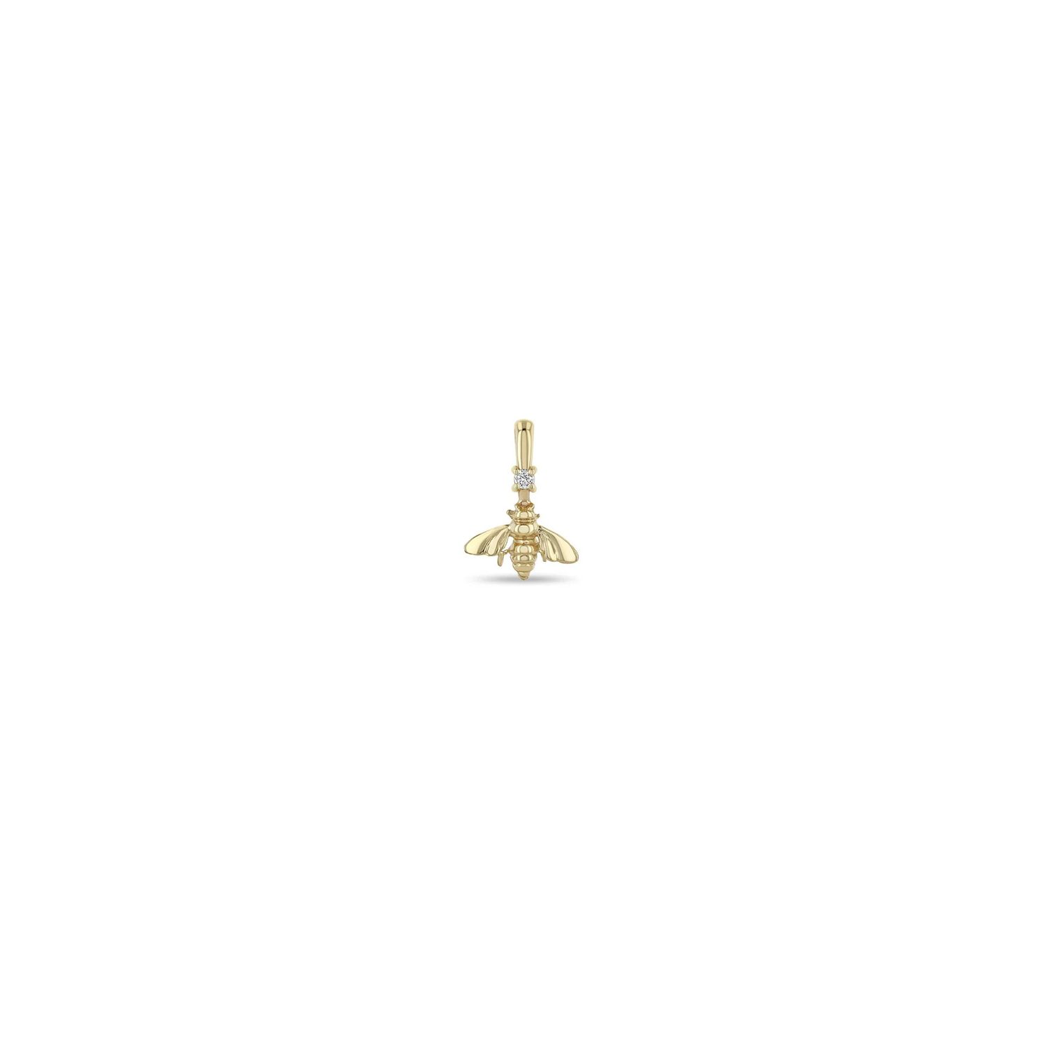 Charm- 14k Tiny Bee w Diamond
