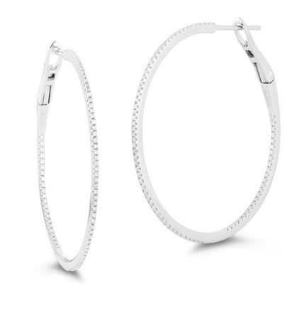 Earrings- Marge 14k White Gold Hoops