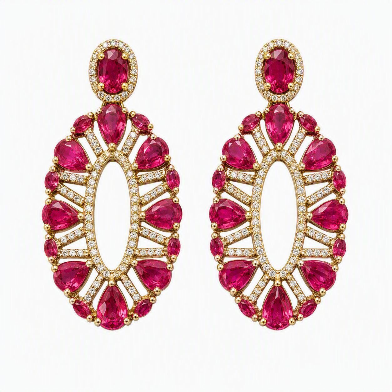 Ruby Open Oval Drop Earring