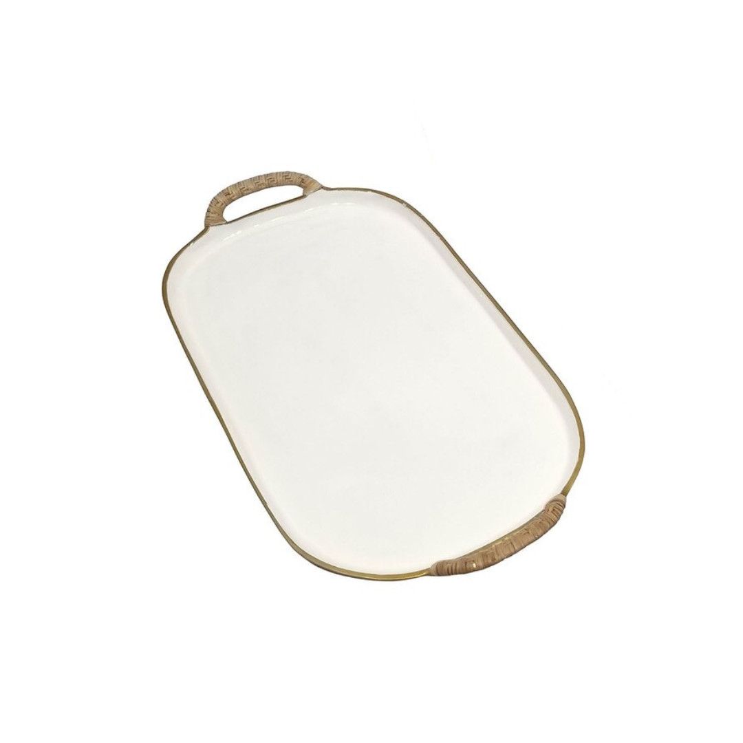 Enamel Tray, Sm-, Color: White