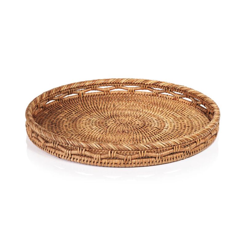 Heritage Weave Rattan Tray Round