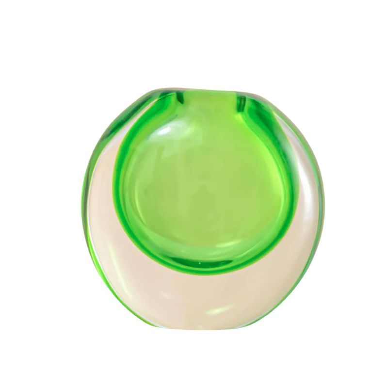 Art Glass Vase Green  5.5x2.8x5.5