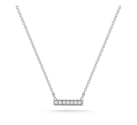 Necklace- Sylvie Rose Large Dia. Bar WG, 16-18"
