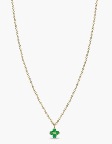 Necklace- 14k Emerald Quad Set Pendant