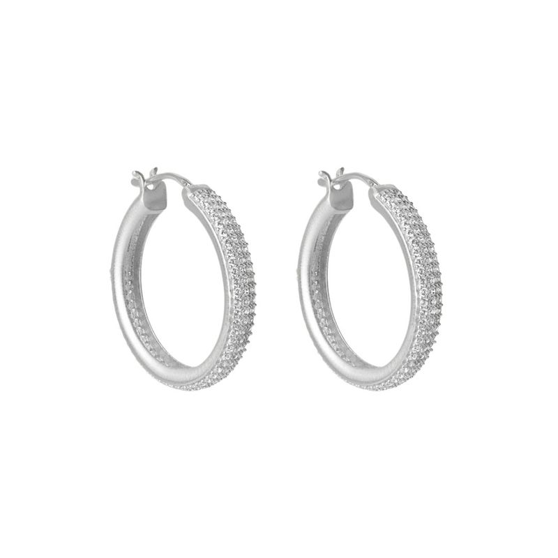 Giselle Pave Hoops- Silver