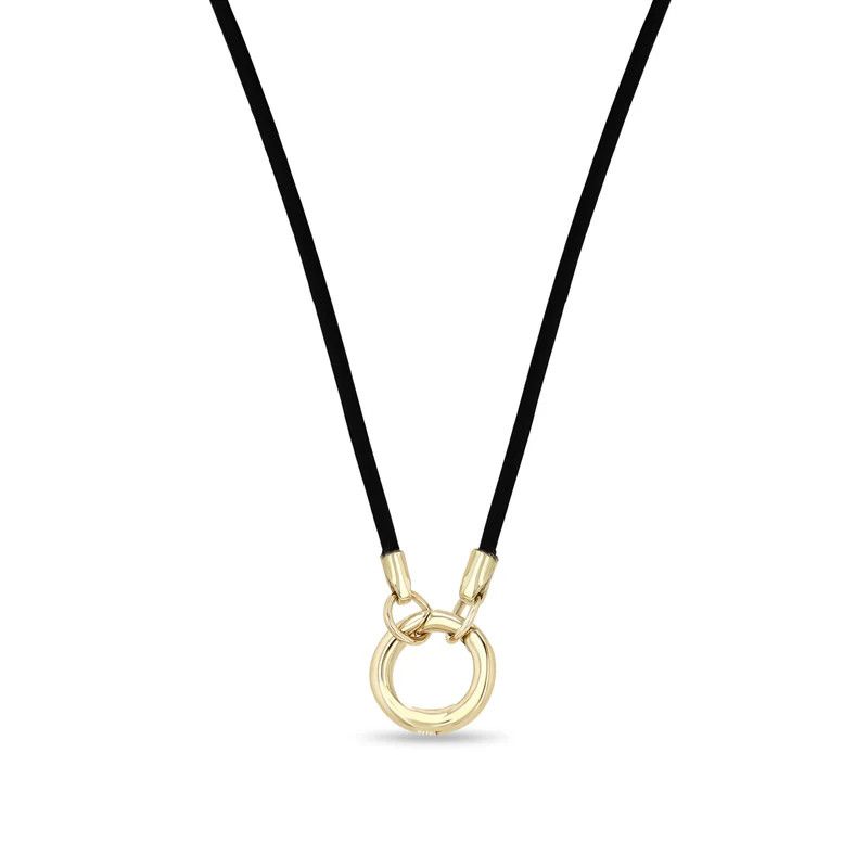 Necklace- 14k Leather w. enhancer 18"