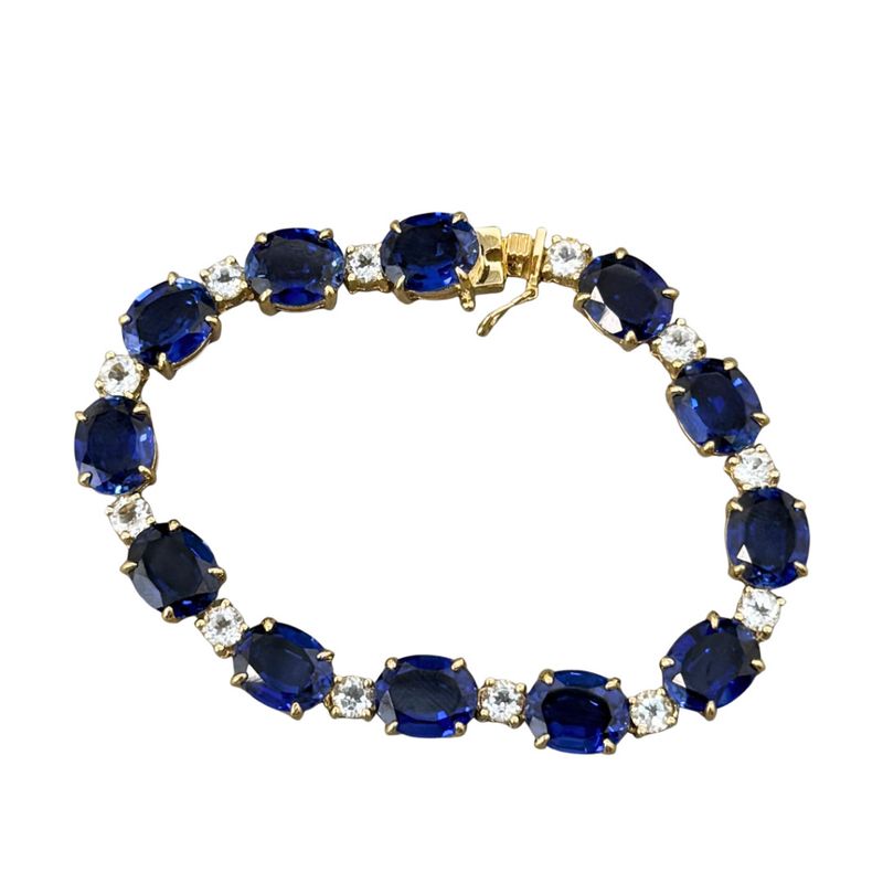 Lap Saph / Wht Topaz Bracelet GP