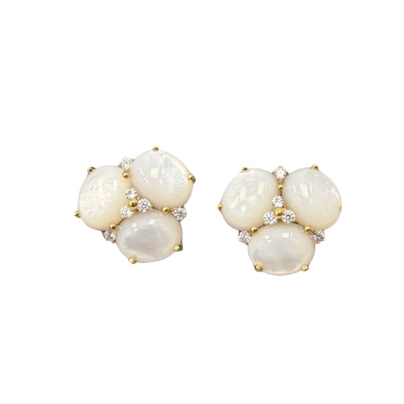 Lg Triple MOP Cab Earrings GP