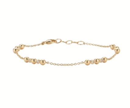 Bracelet- Poppy Rae Pebble Bar Station YG