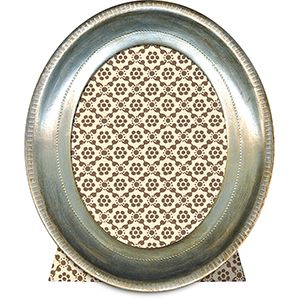 Oval Frame Silver 3"