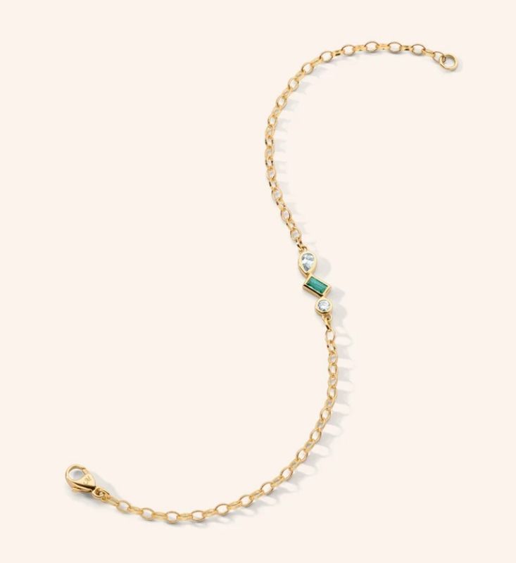 Bracelet- 18k Trio Tennis, Dia .16ct, Em, .12