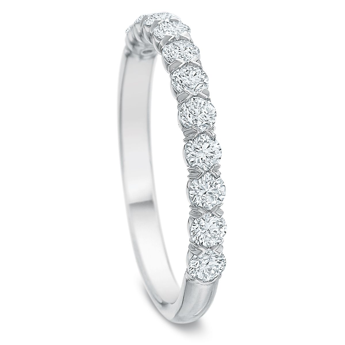 Silk Prong Band, Rnd, Half, Plat, .59ct