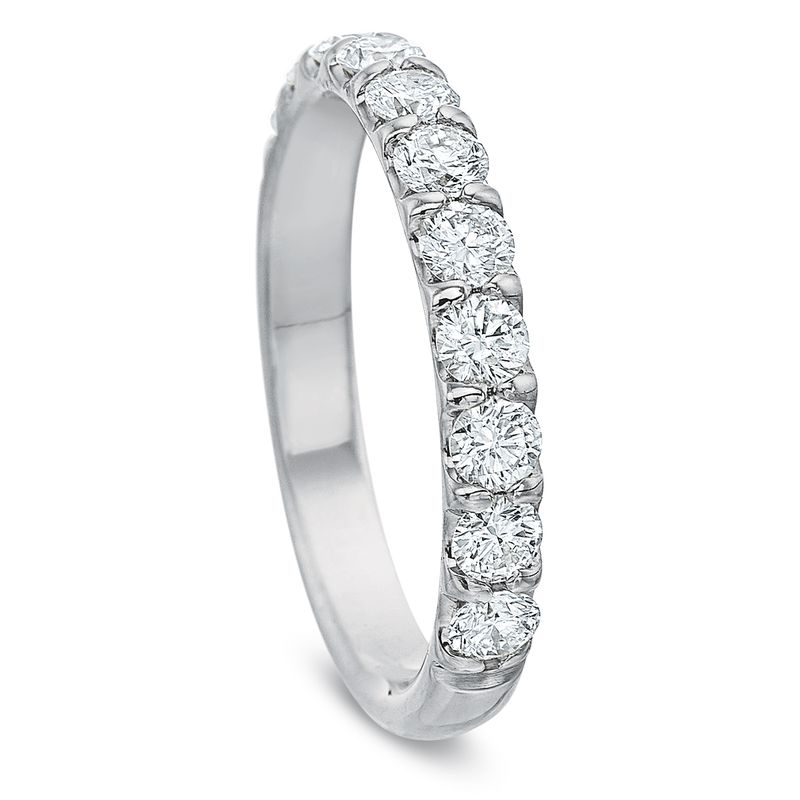 CF Band- Prg Set, Rnd, Half, Plat, .82ct