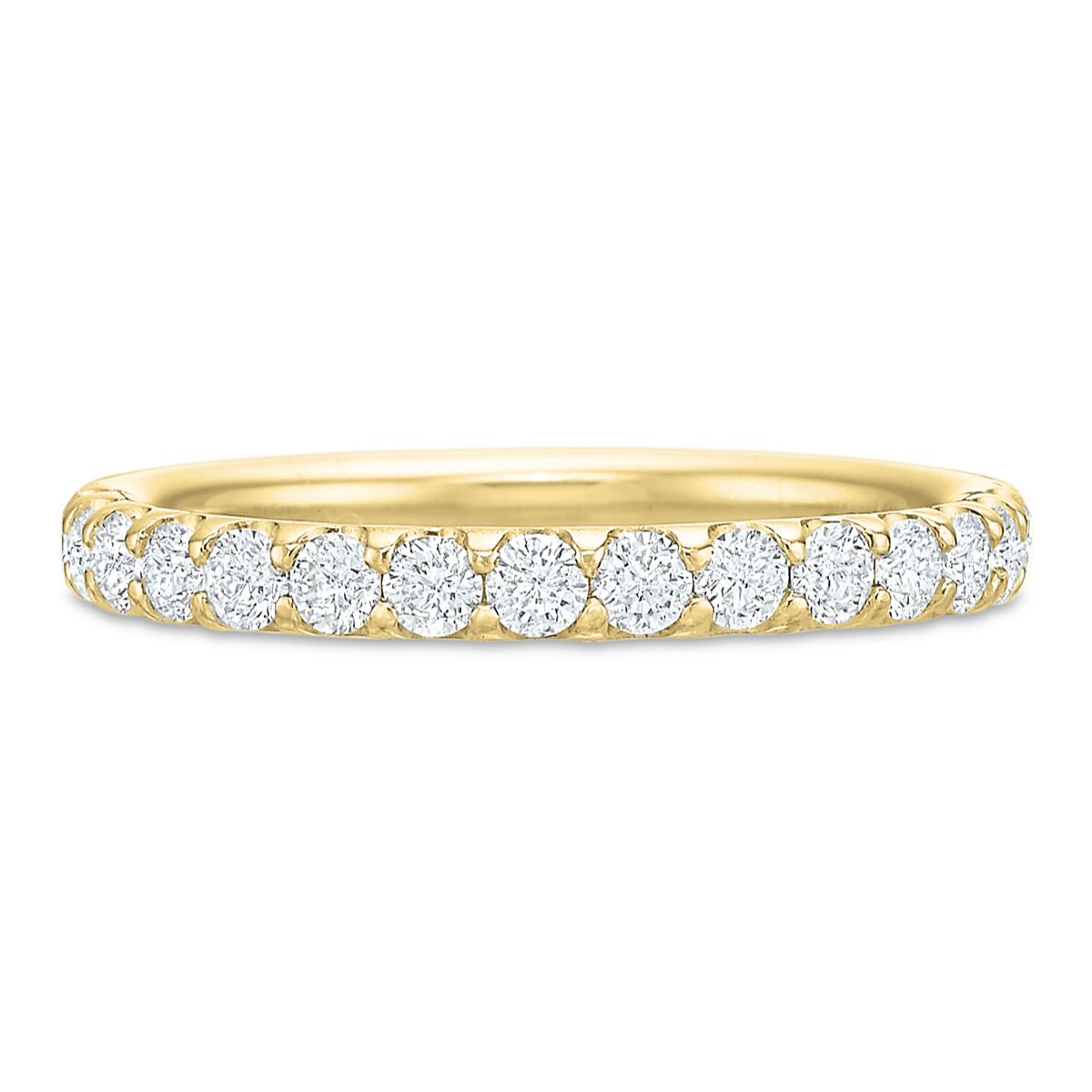 CF Band- Prg Set, Rnd, Half, 18k YG, .50ct