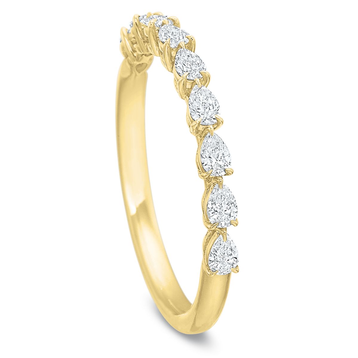 Baby Petite Band, Pear, 18k YG, .45ct