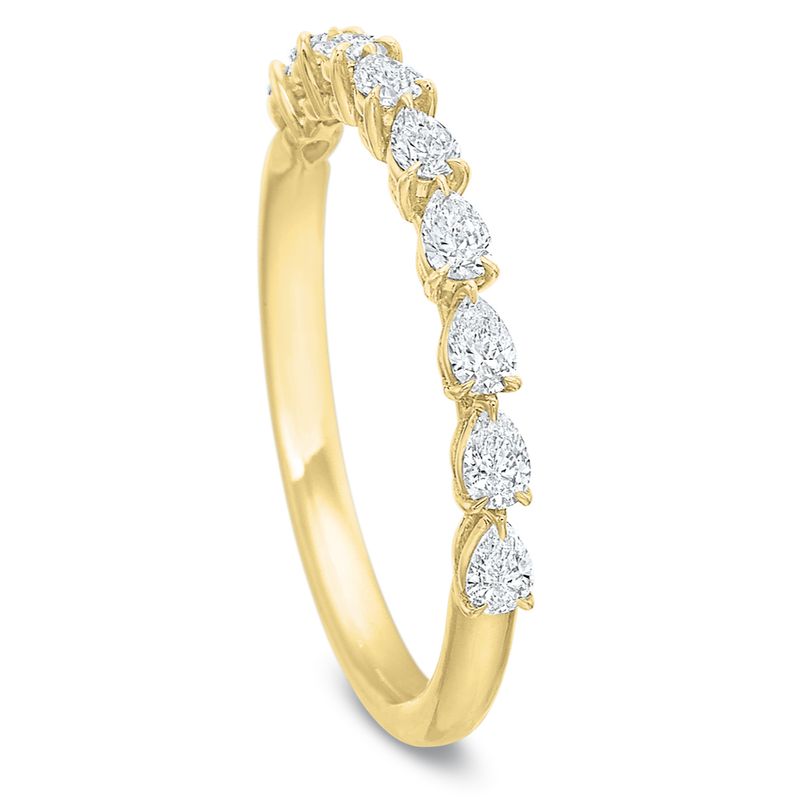 Baby Petite Band, Pear, 18k YG, .45ct