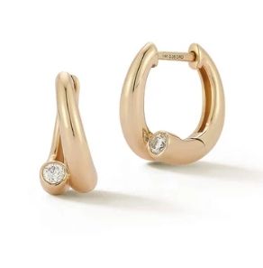 Earrings- Taylor Elaine Bypass Hoop 14k YG .13ct