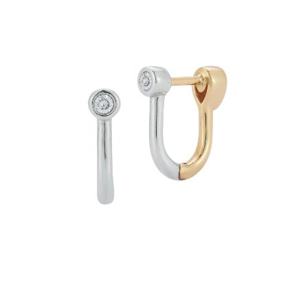 Earrings- Taylor E. Reversible U Huggie .21 ct