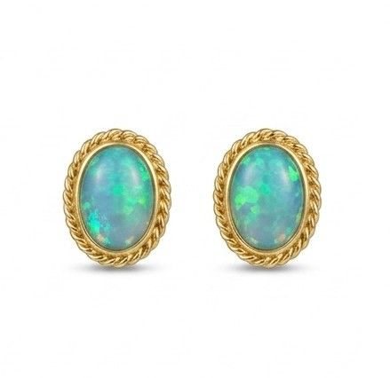 Earrings- OAK Crystal Opal, 1.19ct, 18k