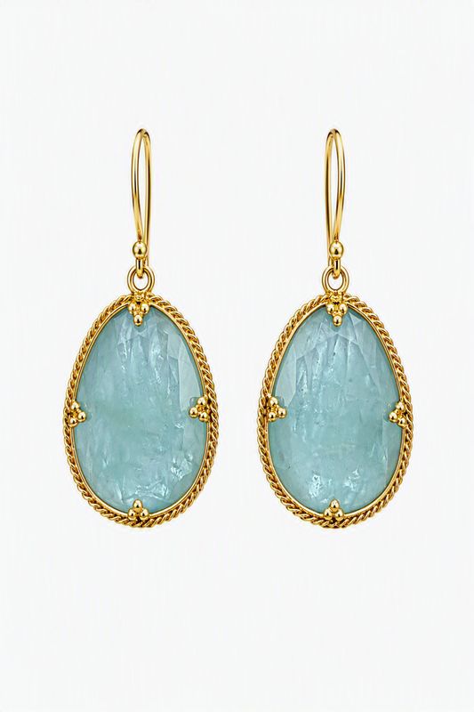 Earrings- OAK Aqua, 17.1ct, 18k