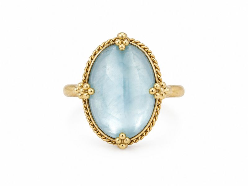 Ring- OAK Aqua, 6.77ct, 18k, sz 6.5 Ring- OAK Aqua, 6.77ct, 18k, sz 6.5