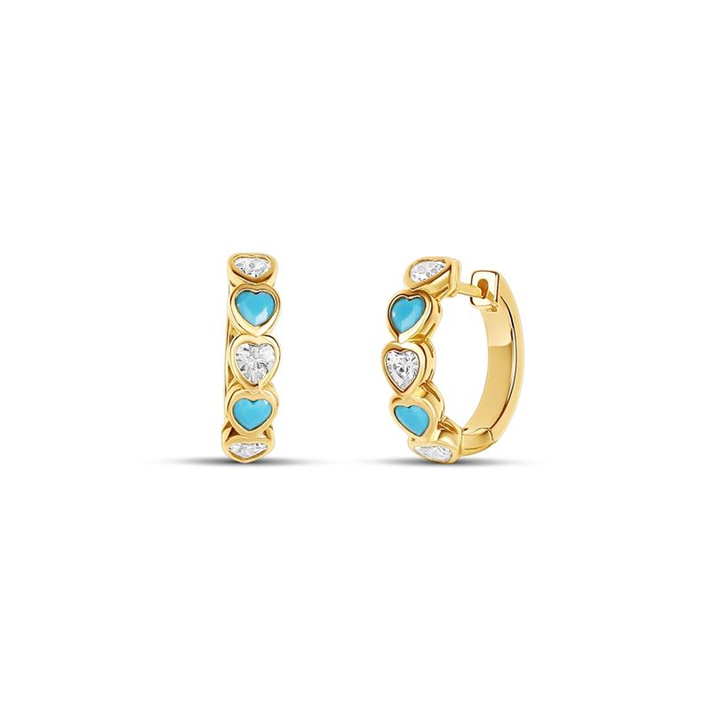 Earrings- Huggie Heartbeat Turq