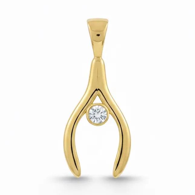 Charm- Golden wishbone