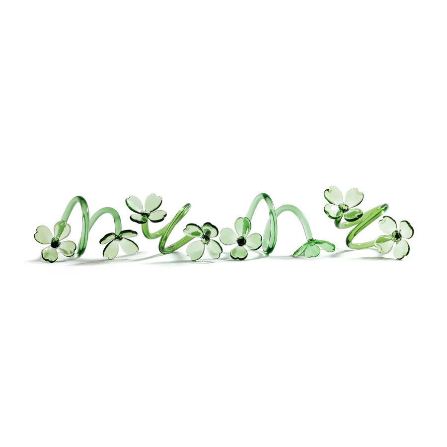 Botanica S/4 Glass Rings- Green