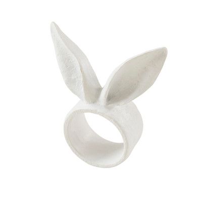 Napkin Ring- Bunny Ears, White