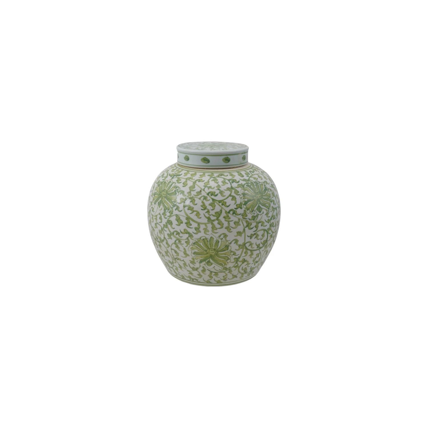 Ginger Jar, Floral, Green