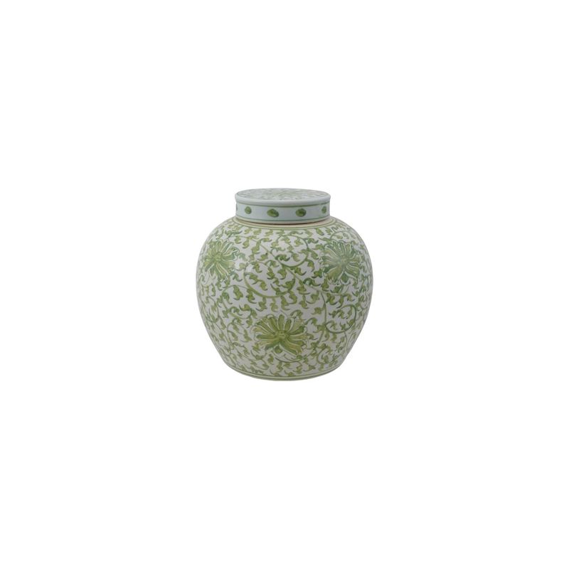 Ginger Jar, Floral, Green