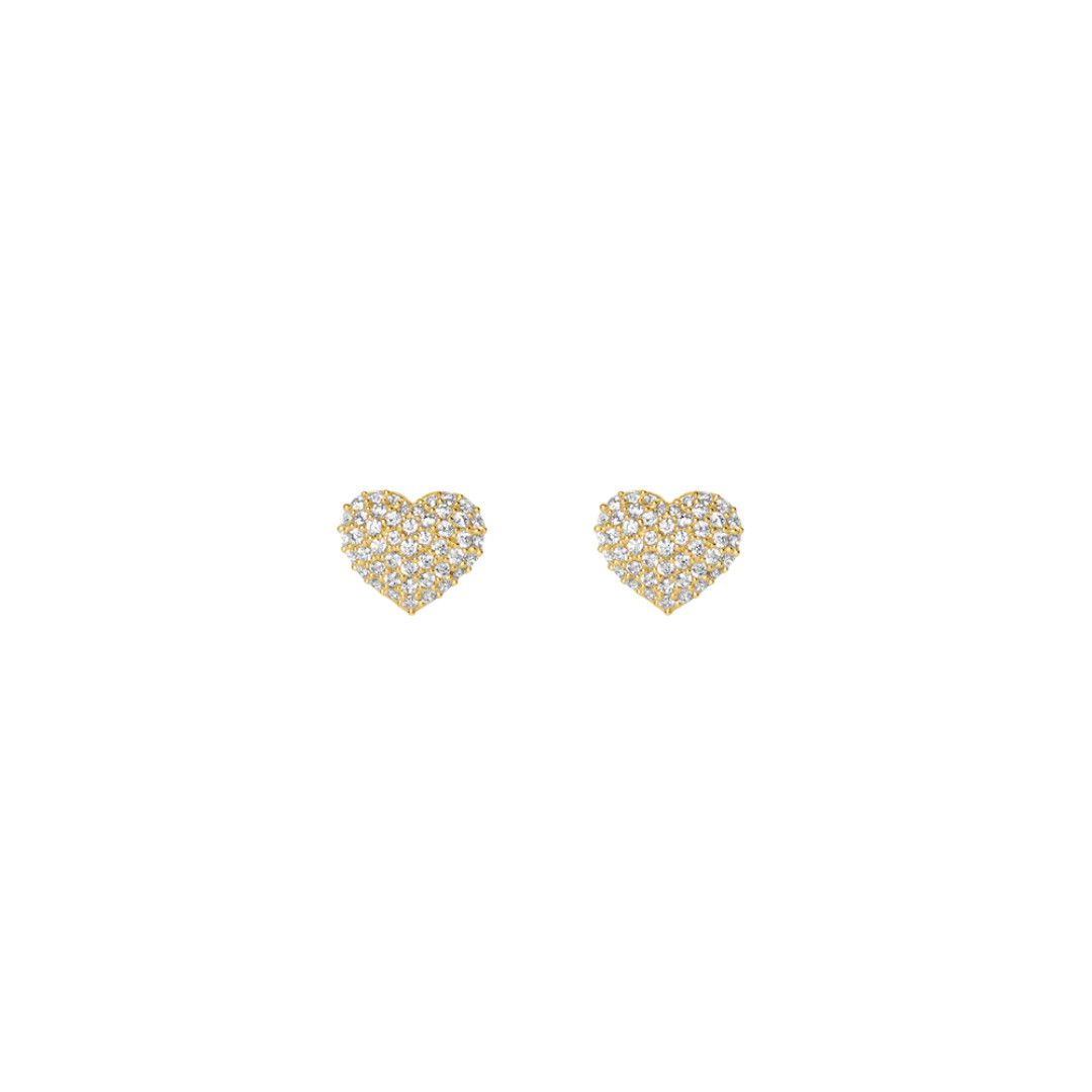 Petite Pave Heart Studs