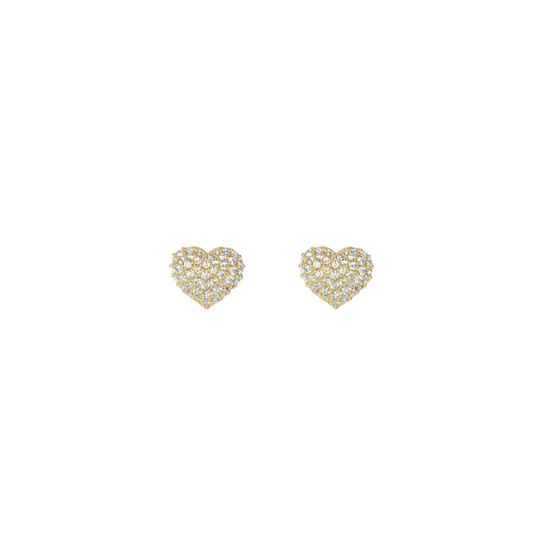 Petite Pave Heart Studs