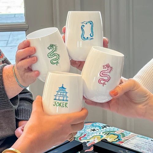 S/4 Asst Dragon Stemless Glasses