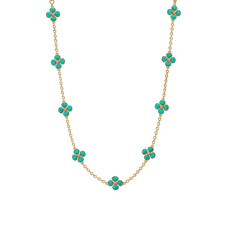 Berry Clover Double Neck- Turq