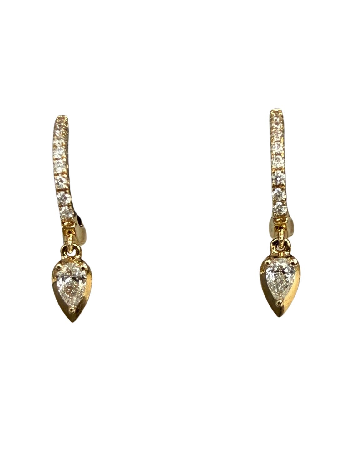 Earrings- Taylor Elaine Drop Huggie YG