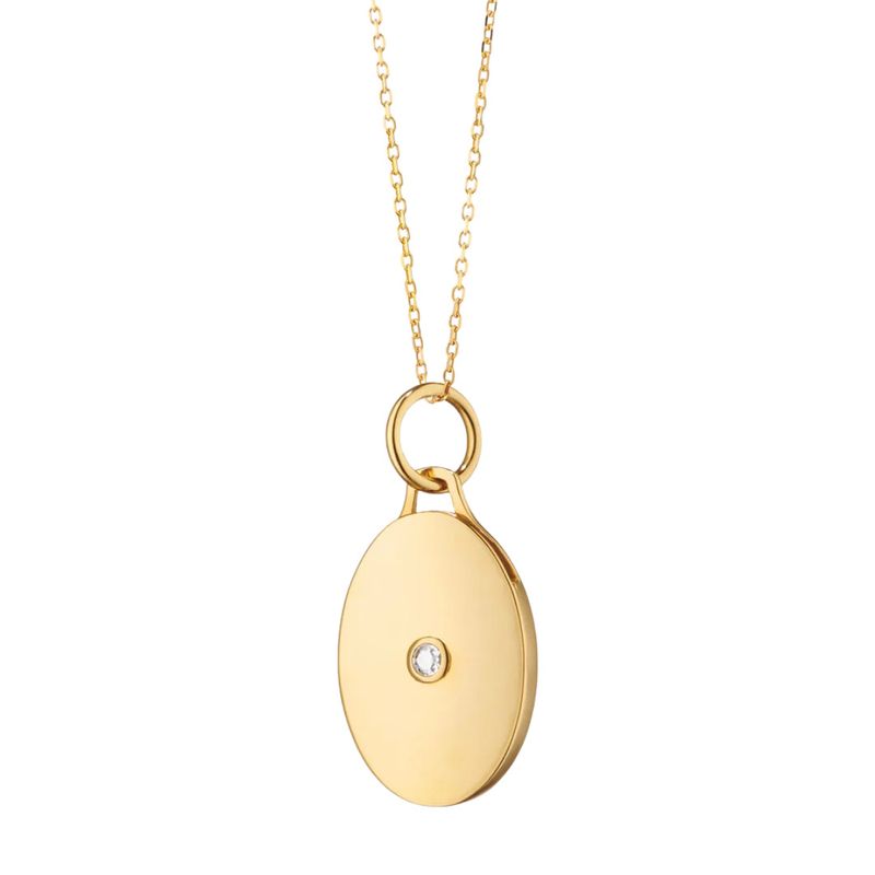 Locket- 18k YG Oval Half 17" Chain