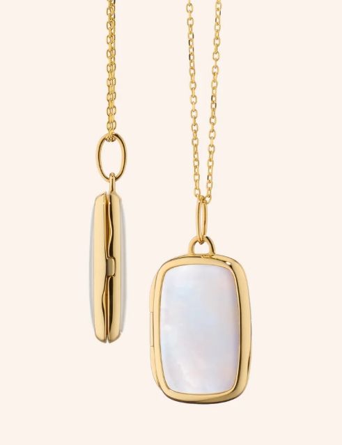 Locket- 18k YG Britt MOP Rect