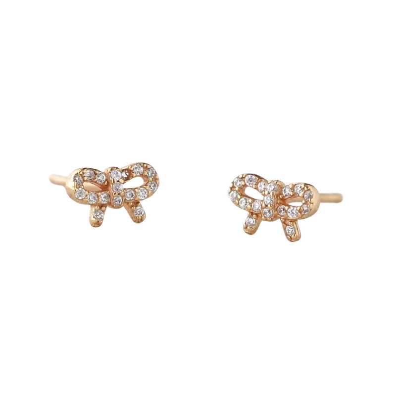 Earrings- Bow w Crystals Stud GV
