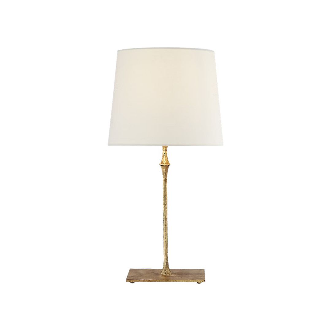 S 3400GI-L Dauphine Bedside Lamp in Gilded Iron with Linen Shade