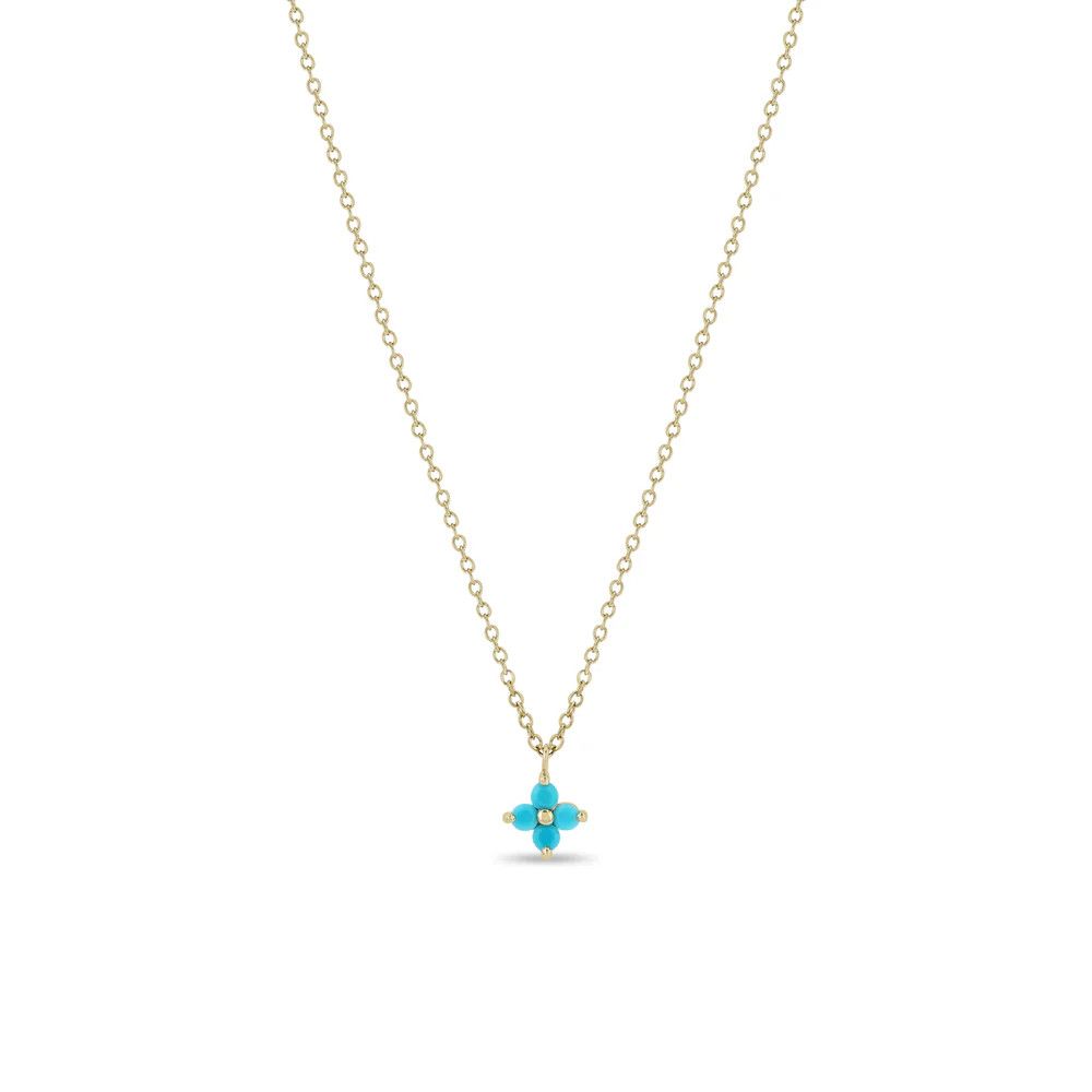 Necklace- 14k Turq Pendant Cable Chain