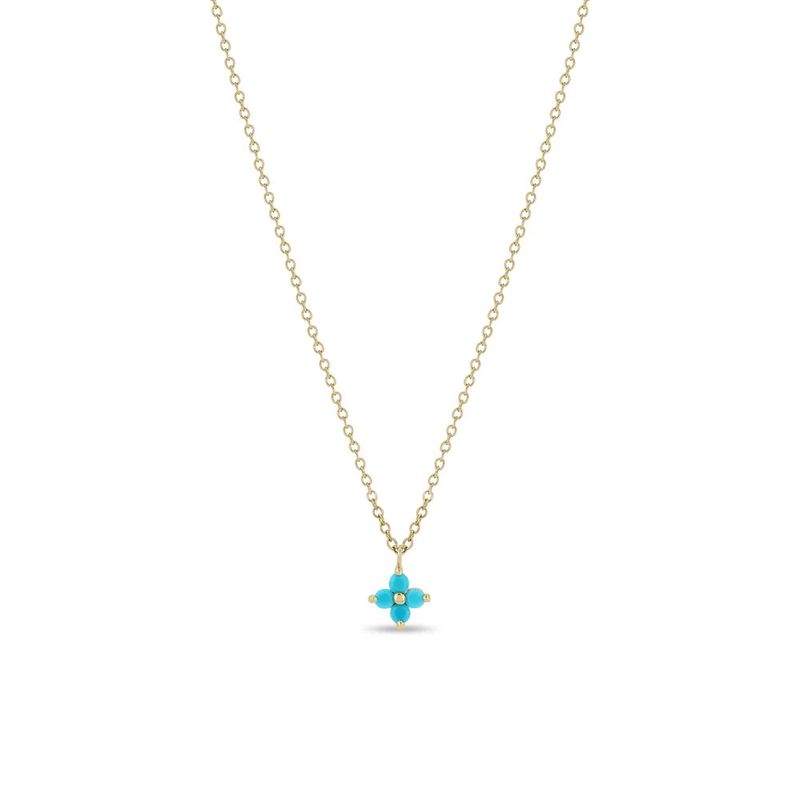 Necklace- 14k Turq Pendant Cable Chain
