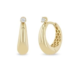 Earrings- 14k 4mm tapered Hoop, Dia
