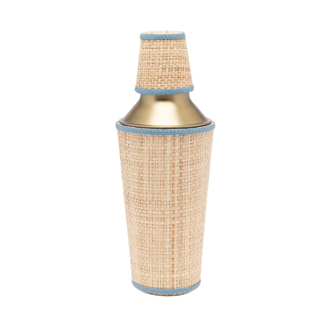 Gable Cocktail Shaker- Nat/Blue